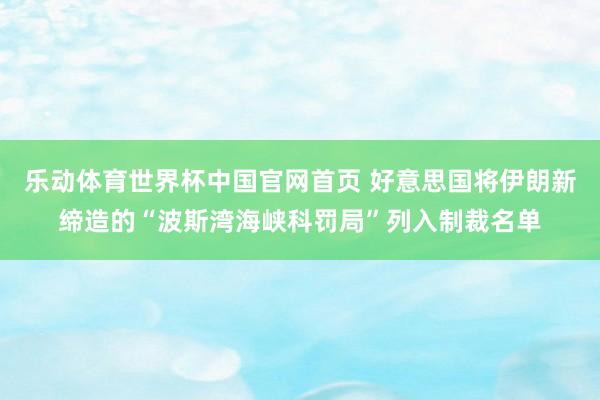 乐动体育世界杯中国官网首页 好意思国将伊朗新缔造的“波斯湾海峡科罚局”列入制裁名单