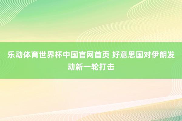 乐动体育世界杯中国官网首页 好意思国对伊朗发动新一轮打击