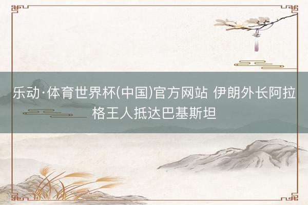 乐动·体育世界杯(中国)官方网站 伊朗外长阿拉格王人抵达巴基斯坦