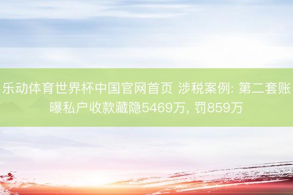 乐动体育世界杯中国官网首页 涉税案例: 第二套账曝私户收款藏隐5469万, 罚859万